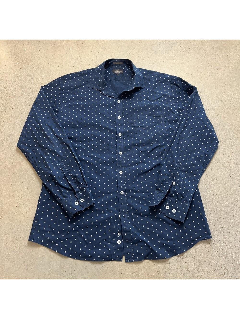 Rodd & Gunn Men Size L Blue Woven In Italy Sports Fit Casual Shirt Long Sleeve